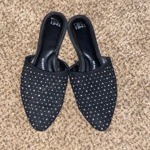 Studded black flats